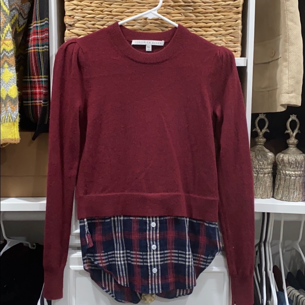 Veronica beard Jensen cashmere layered hem sweater